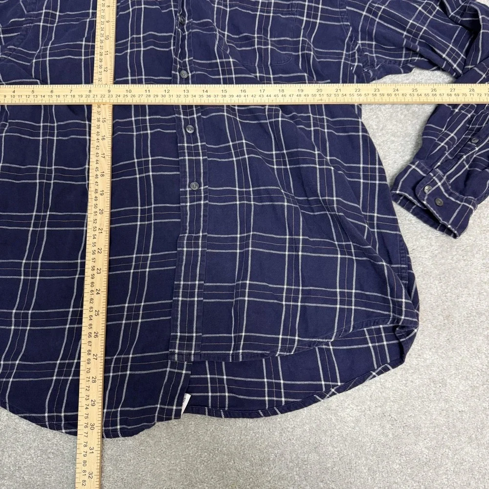 Brooks Brothers Shirt Mens Large Blue Plaid Flannel Long Sleeve Button Down